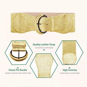 img 2 attached to Stretchy Women'S Waist Belt: VOCHIC PU Leather Elastic Wide Cloth Dress Accessory With Thickening For Fashionable Ladies