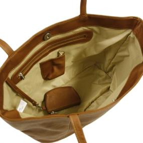 img 2 attached to Piel Leather Tote - Premium Saddle Design, Versatile One-Size Fits All