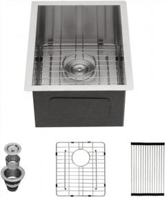 img 4 attached to GhomeG 14X18 Undermount Stainless Steel Bar Sink - Perfect For Small Kitchens And Entertainment Areas
