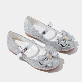 img 2 attached to Glitter Princess Uniform Platform Uin White Girls' Shoes : Flats