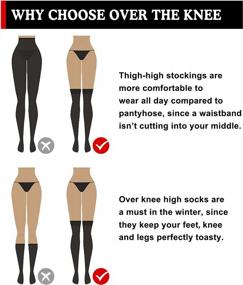 img 1 attached to 3 Pairs Over Knee High Compression Socks For Women - Ideal For Running, Cycling & Athletic Activities