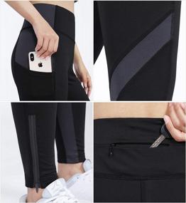 img 1 attached to DiShang Women'S High Waist Yoga Leggings With Side Pockets And Ankle Zipper For Workout & Exercise