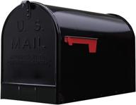 extra-large black galvanized steel post-mount mailbox, 11.69in w x 14.98in h x 24.82in l - xl lockable outdoor mailbox logo