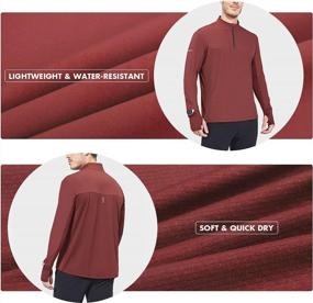 img 2 attached to BALEAF Men's Running Quarter Zip Pullover - Perfect Athletic Clothing for Active Lifestyle