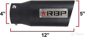 img 2 attached to Enhance Your Truck's Performance with RBP RBP-303725-EXR Multi-Fit Stainless Steel Slant Cut Resonated Exhaust Muffler Tip – Textured Black Finish & Stamped RBP Logo – Ideal for Diesel Trucks!