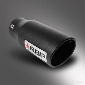 img 3 attached to Enhance Your Truck's Performance with RBP RBP-303725-EXR Multi-Fit Stainless Steel Slant Cut Resonated Exhaust Muffler Tip – Textured Black Finish & Stamped RBP Logo – Ideal for Diesel Trucks!