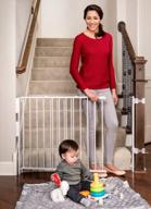 regalo extra tall and wide 2-in-1 stairway and hallway wall mounted baby gate, bonus kit, includes banister and wall mounting kit logo