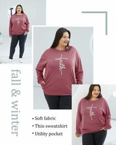 img 3 attached to Plus Size Women'S Christian Long Sleeve Graphic Tees With Pocket (1X-4X)