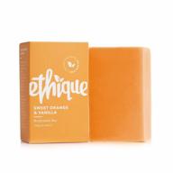 ethique uplifting sweet orange &amp; vanilla soap bar — гель для душа для всех типов кожи — без пластика, веганский, без жестокости, экологически чистый, 4,23 унции (упаковка из 1 шт.) логотип