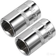 🔧 uxcell 2-pack 1/4-inch drive 10mm 6-point metric shallow socket, enhanced with cr-v логотип