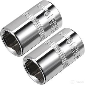 img 4 attached to 🔧 uxcell 2-Pack 1/4-Inch Drive 10mm 6-Point Metric Shallow Socket, Enhanced with Cr-V