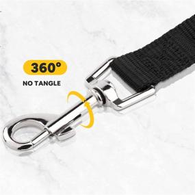 img 3 attached to Petbobi Dog Training Leash | Obedience Recall Training, 50ft Long Nylon Leash for Dogs | 360° Tangle-Free | Ideal for Outdoor Activities: Playing, Camping, Hiking, Swimming | Color: Black