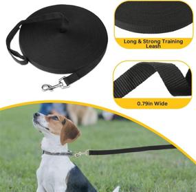 img 2 attached to Petbobi Dog Training Leash | Obedience Recall Training, 50ft Long Nylon Leash for Dogs | 360° Tangle-Free | Ideal for Outdoor Activities: Playing, Camping, Hiking, Swimming | Color: Black