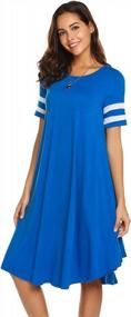 img 3 attached to Comfortable And Chic: Wildtrest Women'S Blue A-Line Maternity Nightdress In Size Large