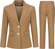 stylish women's business suit set with button up blazer and pants for office work by yynuda logo