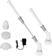 🧼 enhanced electric spin scrubber with long handle and 3 replaceable brush heads, perfect for cleaning showers, grout, floor tiles, and bathrooms logo