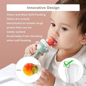 img 2 attached to Pink SEEDNUR Baby Food Feeder: A Must-Have Fruit Feeder Pacifier and Teething Toy for Infants