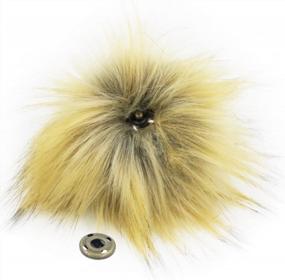 img 2 attached to 12-Pack Faux Raccoon Fur Pompoms With Press Button - 4.3In Popular Mix For Knitting Hats