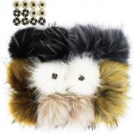 12-pack faux raccoon fur pompoms with press button - 4.3in popular mix for knitting hats logo