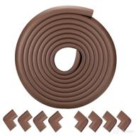 👶 suob baby proofing edge and corner guard protector set - 20.4 ft (18 ft extra wide edge + 8 corners), 3m pre-taped corners, non-toxic and safe for table, desk, fireplace - brown, heavy-duty logo