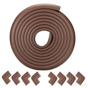 img 4 attached to 👶 Suob Baby Proofing Edge and Corner Guard Protector Set - 20.4 ft (18 ft Extra Wide Edge + 8 Corners), 3M Pre-Taped Corners, Non-Toxic and Safe for Table, Desk, Fireplace - Brown, Heavy-Duty