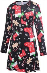 img 2 attached to Christmas Santa Claus Print Flared A-Line Dress For Women By LaSuiveur