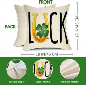 img 3 attached to Luck Of The Irish: Set Of 4 St. Patrick'S Day Decorative Pillow Covers With Green Clover, Shamrock And Horseshoe Design - Perfect For Patios, Porches, And Living Room Couches