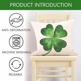 img 2 attached to Luck Of The Irish: Set Of 4 St. Patrick'S Day Decorative Pillow Covers With Green Clover, Shamrock And Horseshoe Design - Perfect For Patios, Porches, And Living Room Couches