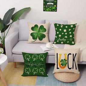 img 1 attached to Luck Of The Irish: Set Of 4 St. Patrick'S Day Decorative Pillow Covers With Green Clover, Shamrock And Horseshoe Design - Perfect For Patios, Porches, And Living Room Couches