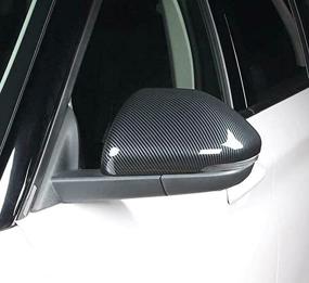 img 3 attached to Ford Explorer 2022 2021 2020 Side Mirror Caps Covers - Flash2Ning Carbon Fiber Pattern PLASTIC Exterior Accessory Sportive Athletic Trim, 1 Pair Set Of 2