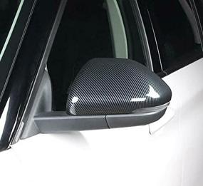 img 4 attached to Ford Explorer 2022 2021 2020 Side Mirror Caps Covers - Flash2Ning Carbon Fiber Pattern PLASTIC Exterior Accessory Sportive Athletic Trim, 1 Pair Set Of 2