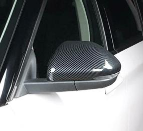 img 2 attached to Ford Explorer 2022 2021 2020 Side Mirror Caps Covers - Flash2Ning Carbon Fiber Pattern PLASTIC Exterior Accessory Sportive Athletic Trim, 1 Pair Set Of 2