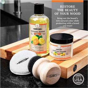 img 2 attached to 🌳 CLARK's Cutting Board Oil and Wax Kit: Complete Wood Protection set with Mineral Oil, Finishing Wax, Applicator, & Buffing Pad, Enriched with Natural Lemon & Orange Extract