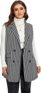 wdirara women's plus size plaid blazer jacket with button open front sleeveless design logo