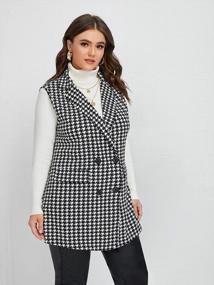 img 1 attached to WDIRARA Women'S Plus Size Plaid Blazer Jacket With Button Open Front Sleeveless Design