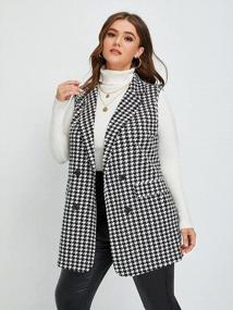 img 2 attached to WDIRARA Women'S Plus Size Plaid Blazer Jacket With Button Open Front Sleeveless Design