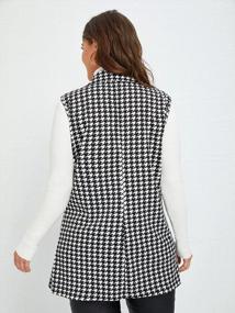 img 3 attached to WDIRARA Women'S Plus Size Plaid Blazer Jacket With Button Open Front Sleeveless Design