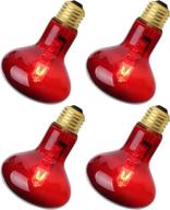 🦎 reptile red heat lamp bulb, 75w infrared basking spot light - ideal for bearded dragon and turtle habitat - 4 pack logo