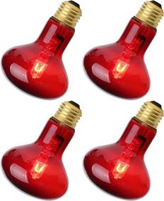 img 4 attached to 🦎 Reptile Red Heat Lamp Bulb, 75W Infrared Basking Spot Light - Ideal for Bearded Dragon and Turtle Habitat - 4 Pack