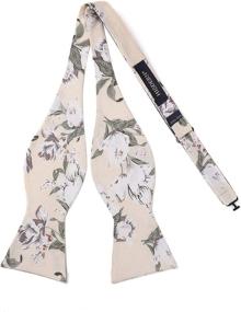 img 1 attached to 🌺 HISDERN Cotton Floral Printing Black Men's Accessories: Perfect for Ties, Cummerbunds & Pocket Squares