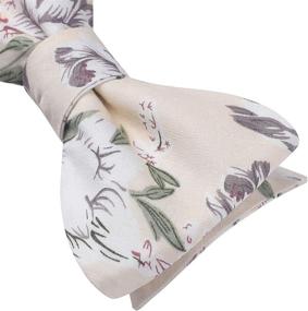 img 2 attached to 🌺 HISDERN Cotton Floral Printing Black Men's Accessories: Perfect for Ties, Cummerbunds & Pocket Squares
