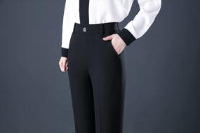 img 1 attached to LISUEYNE Women'S Modern Fit Stretch Suit Pants With Pockets For Formal Office Wear