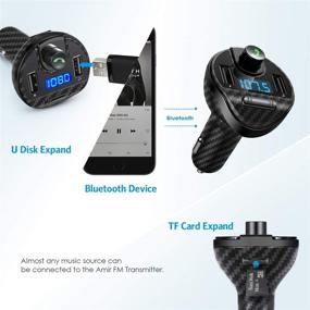 img 3 attached to 📻 Criacr (Upgraded Version) Bluetooth FM Transmitter for Car: Dual USB, Hands-Free Calling, U Disk & TF Card MP3 Player