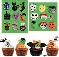 sakolla's spooky & fun halloween fondant cake molds - silicone candy molds for making bat, pumpkin, owl & ghost shaped cupcake toppers and more! logo