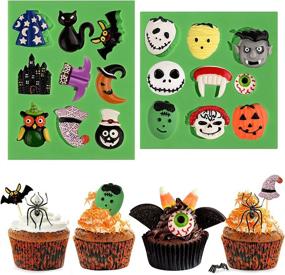 img 4 attached to Sakolla'S Spooky & Fun Halloween Fondant Cake Molds - Silicone Candy Molds For Making Bat, Pumpkin, Owl & Ghost Shaped Cupcake Toppers And More!