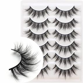 img 3 attached to Get Gorgeous Eyes With Veleasha'S Wispy Faux Mink Lashes - 6 Pairs For A Perfect Cat Eye Look