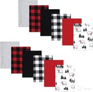 🌈 hudson baby unisex cotton flannel burp cloths bundle: soft & absorbent essentials for your baby logo