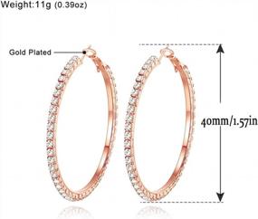 img 2 attached to Hypoallergenic Big Hoop Earrings For Women - 3-4 Pairs Of CZ Stones In 18K Gold, Rose Gold, And Black Plating