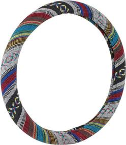 img 2 attached to 🚗 C.P.R. Universal Baja Blanket Steering Wheel Cover - Baja Inca Saddle Blanket Tribal Weave Design - Odorless - Fits 14.5"-15.5" - (Baja)