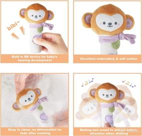 img 1 attached to 👶 Funsland Baby Rattles Toys: Soft Plush Hand Rattles for Infants - 2 Pack